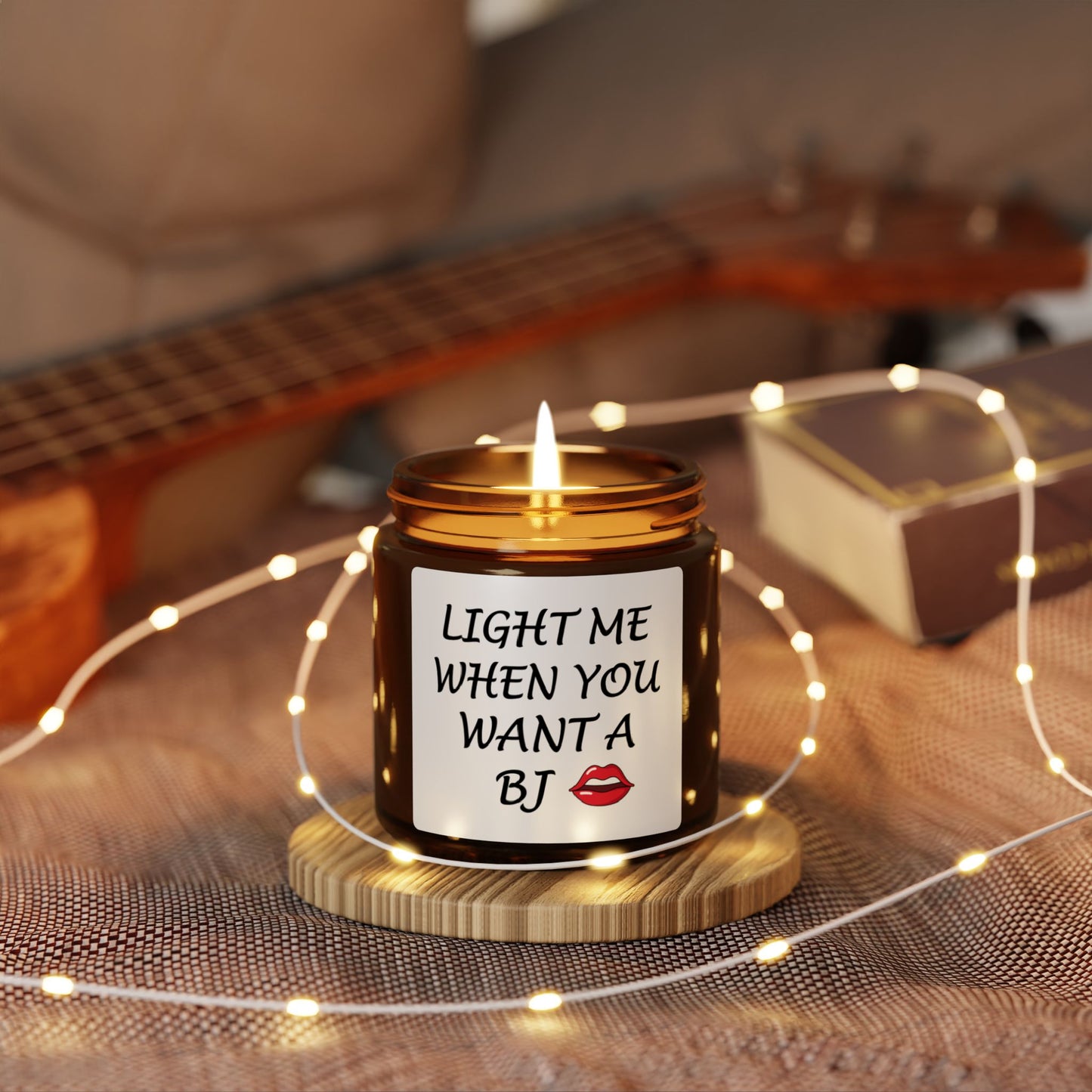 Sexy Candle for Him – Light Me When You Want a BJ Funny Naughty Gift for Boyfriend, Husband, or Partner