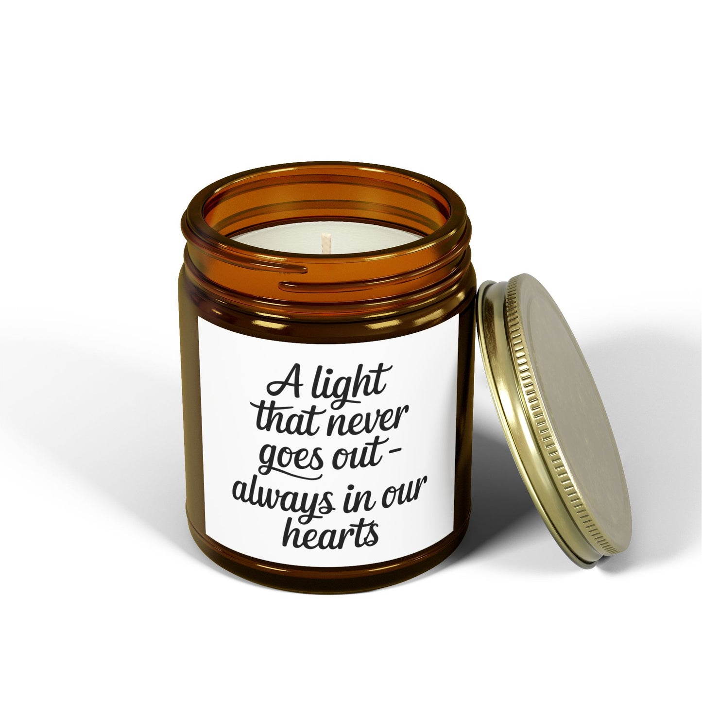 A Light That Never Goes Out Scented Candles, Coconut Apricot Wax (4oz, 9oz)