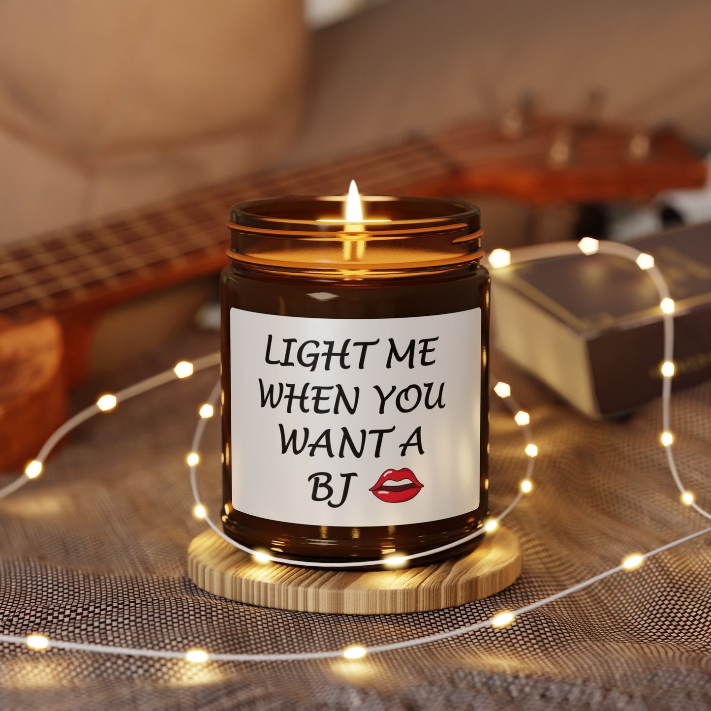 Sexy Candle for Him – Light Me When You Want a BJ Funny Naughty Gift for Boyfriend, Husband, or Partner