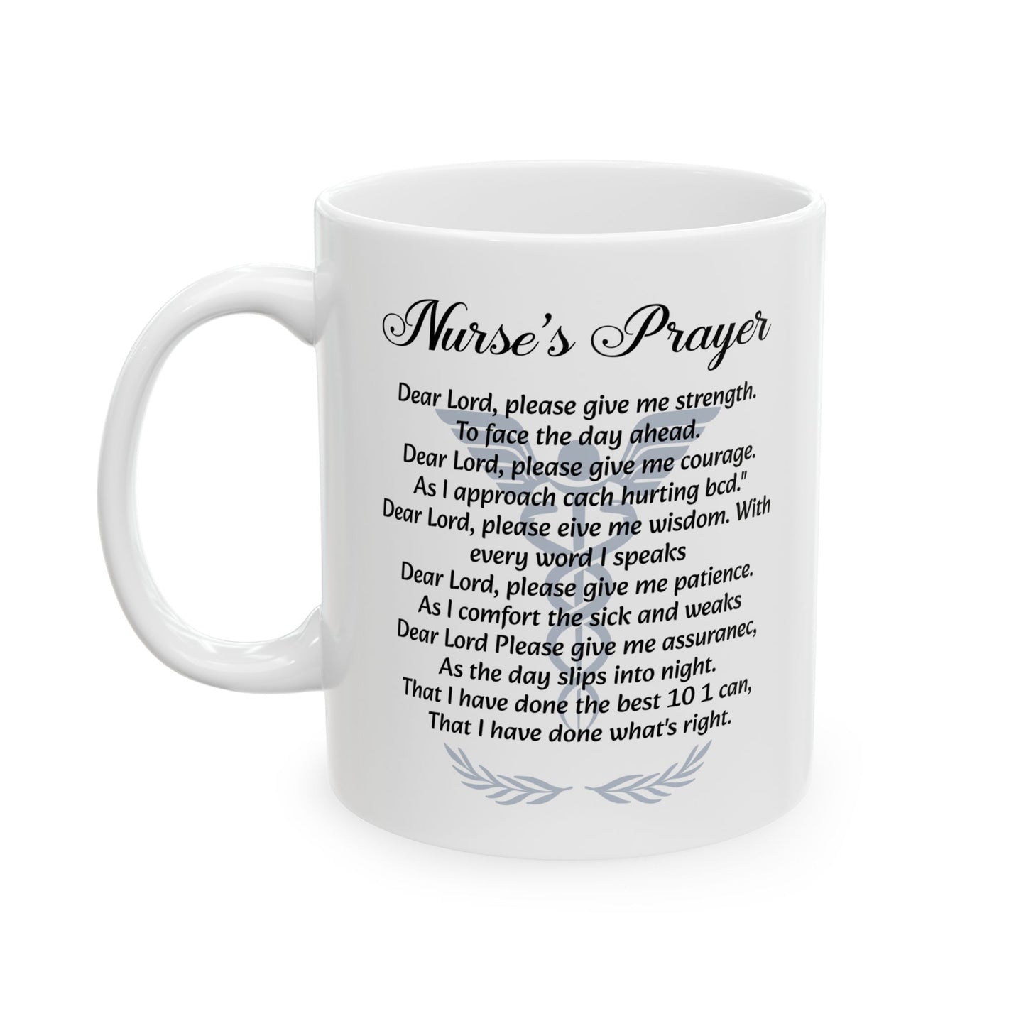 White Nurse’s Prayer Mug – Christian Gift for Nurses – Inspirational Ceramic Coffee Cup for RN, LPN, Healthcare Workers, Nurse Appreciation