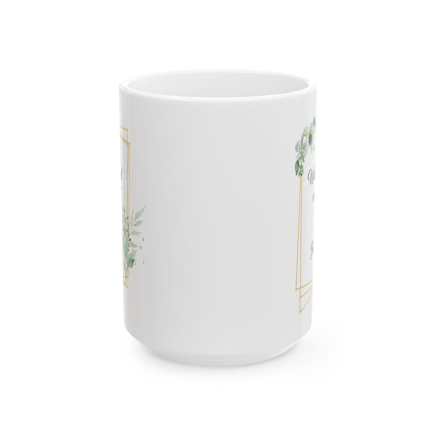 With God All Things Are Possible – White Floral Faith Mug