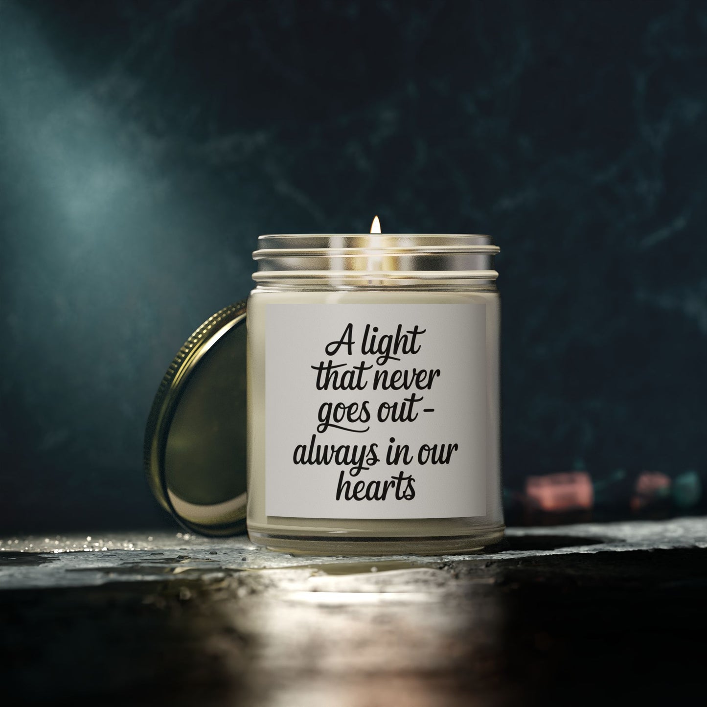 A Light That Never Goes Out Scented Candles, Coconut Apricot Wax (4oz, 9oz)