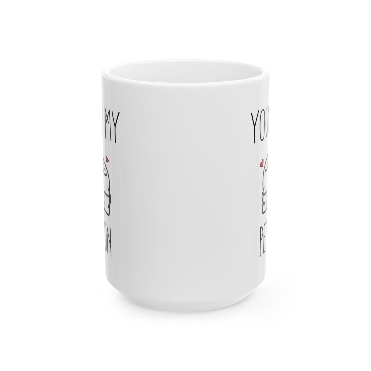 You're My Favorite Person Mug – Hugging Characters with Hearts – Cute Love Gift for Partner or Best Friend