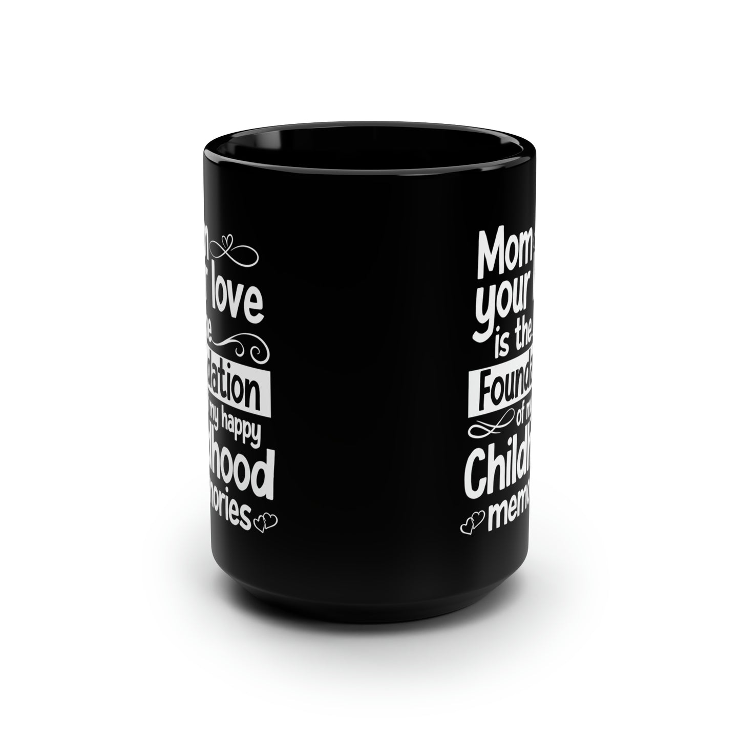 Mom, Your Love is the Foundation of My Childhood Memories – Black Coffee Mug