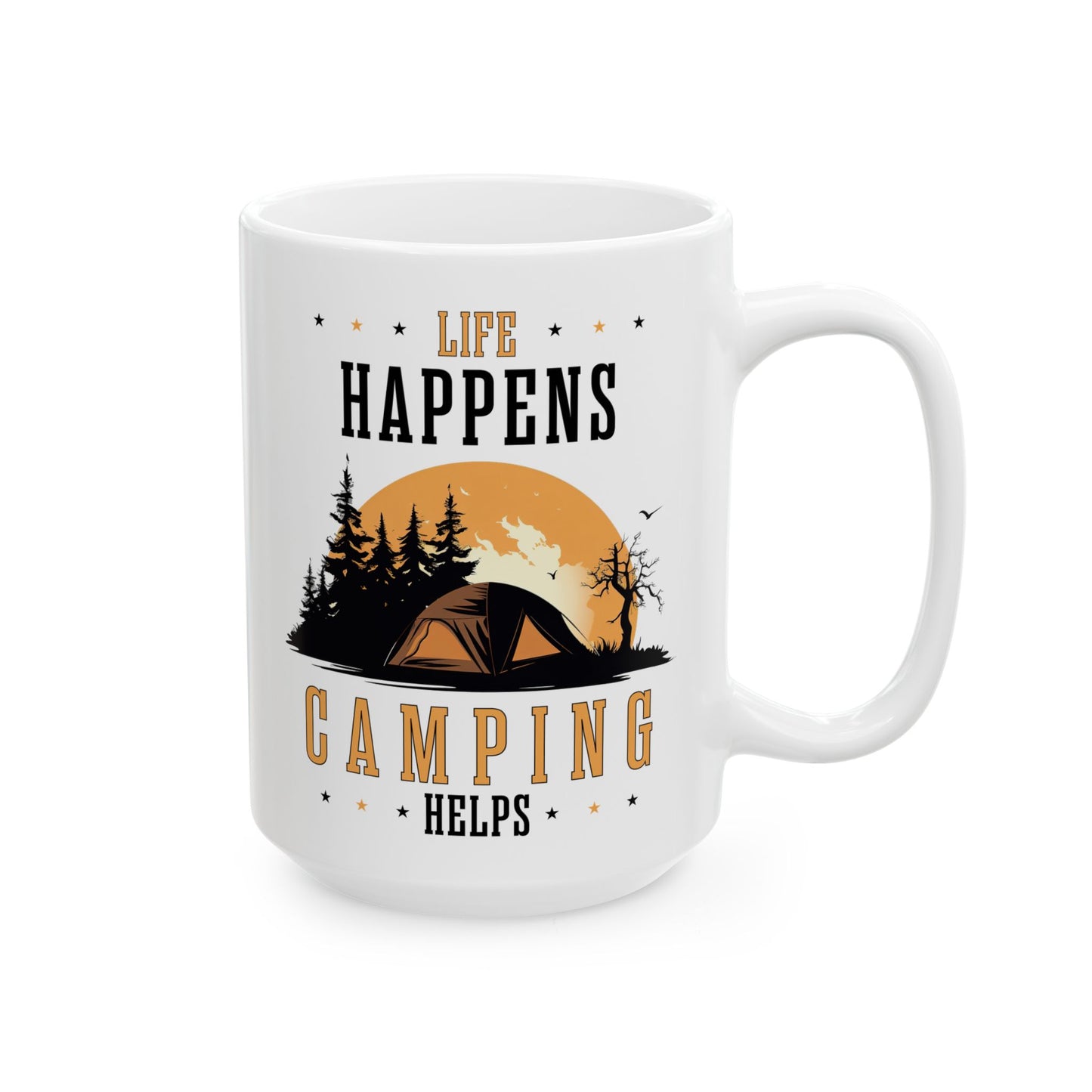 Life Camping Ceramic Mug, (11oz, 15oz)