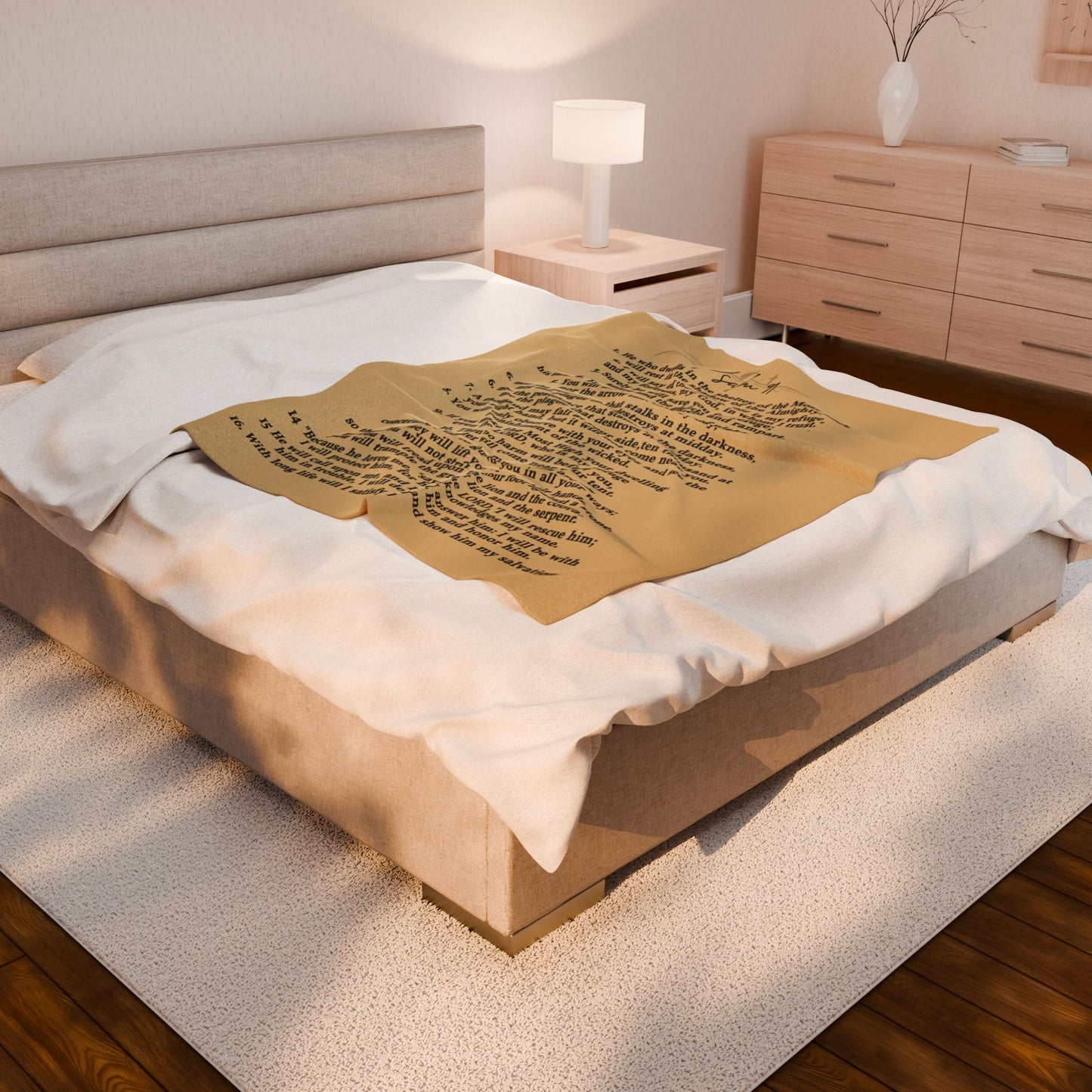 Psalm 91 Velveteen Plush Blanket