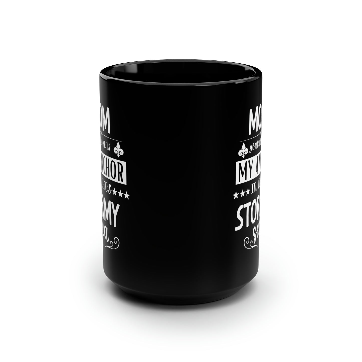 Black Anchor Mom Mug – Nautical-Themed Coffee Cup Meaningful Gift for Mom