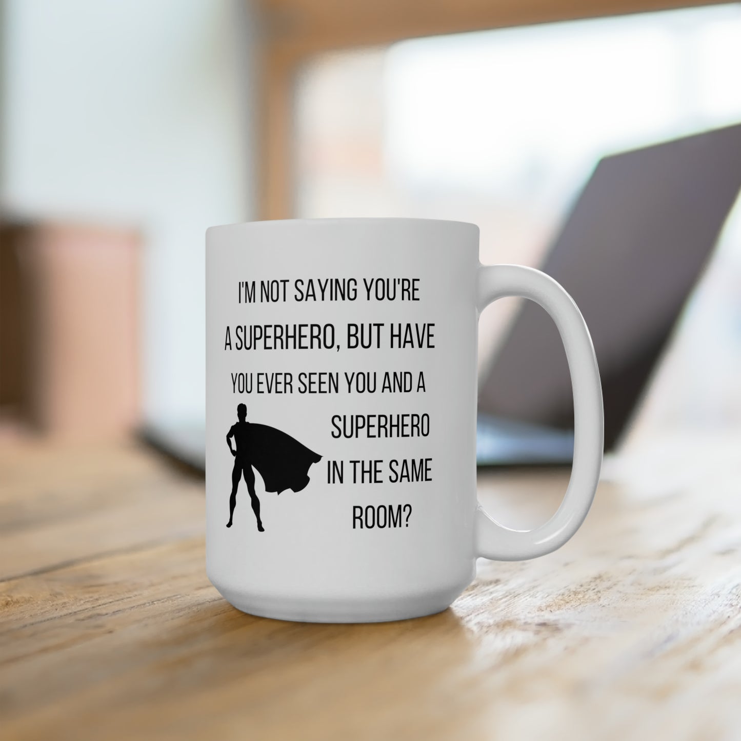 Funny Superhero Mug – Secret Identity Coffee Cup for Hero Lovers