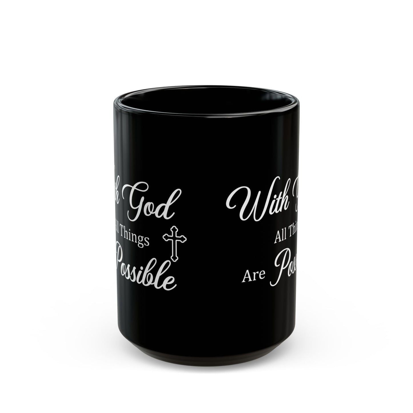 With God All Things Are Possible – Black Christian Coffee Mug