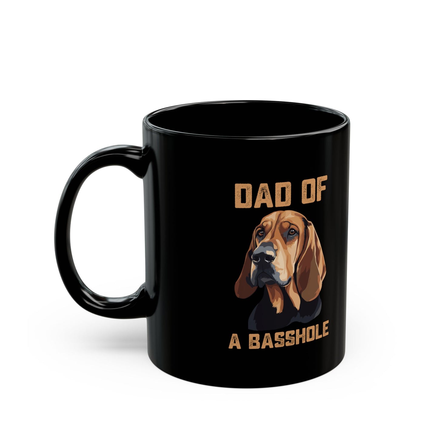 Dad of a Basshole Black Mug – Funny Basset Hound Dog Dad Gift