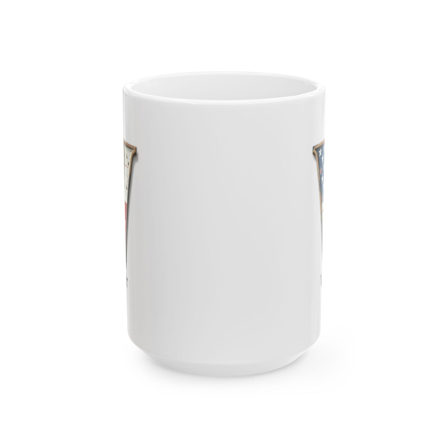 White American Flag Mug with Letter V and Name Victor Personalized Patriotic Coffee Cup Gift for Men Veterans or USA Flag Lovers