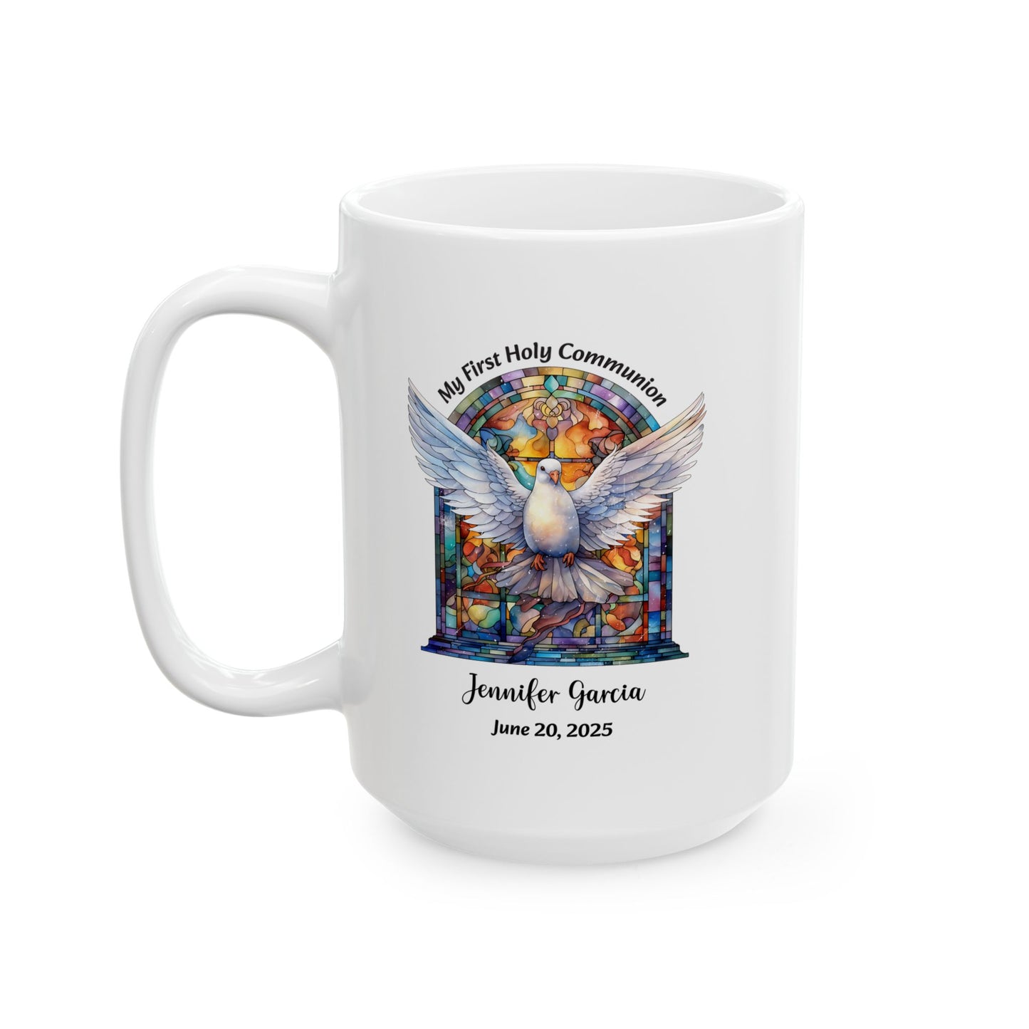 Black First Communion Mug – Personalized Gift for Girl