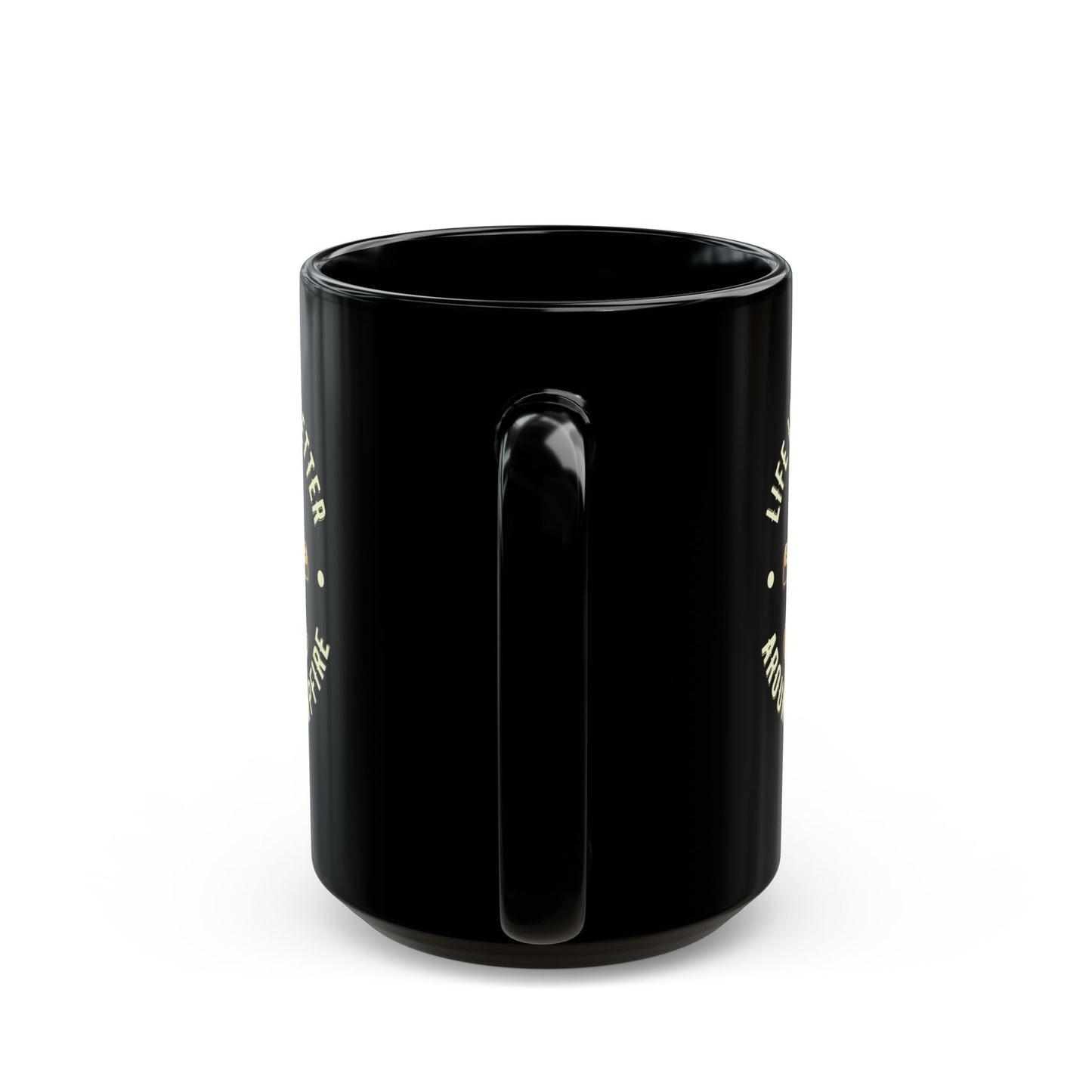 Vintage Bonfire Illustration Black Mug (11oz, 15oz)