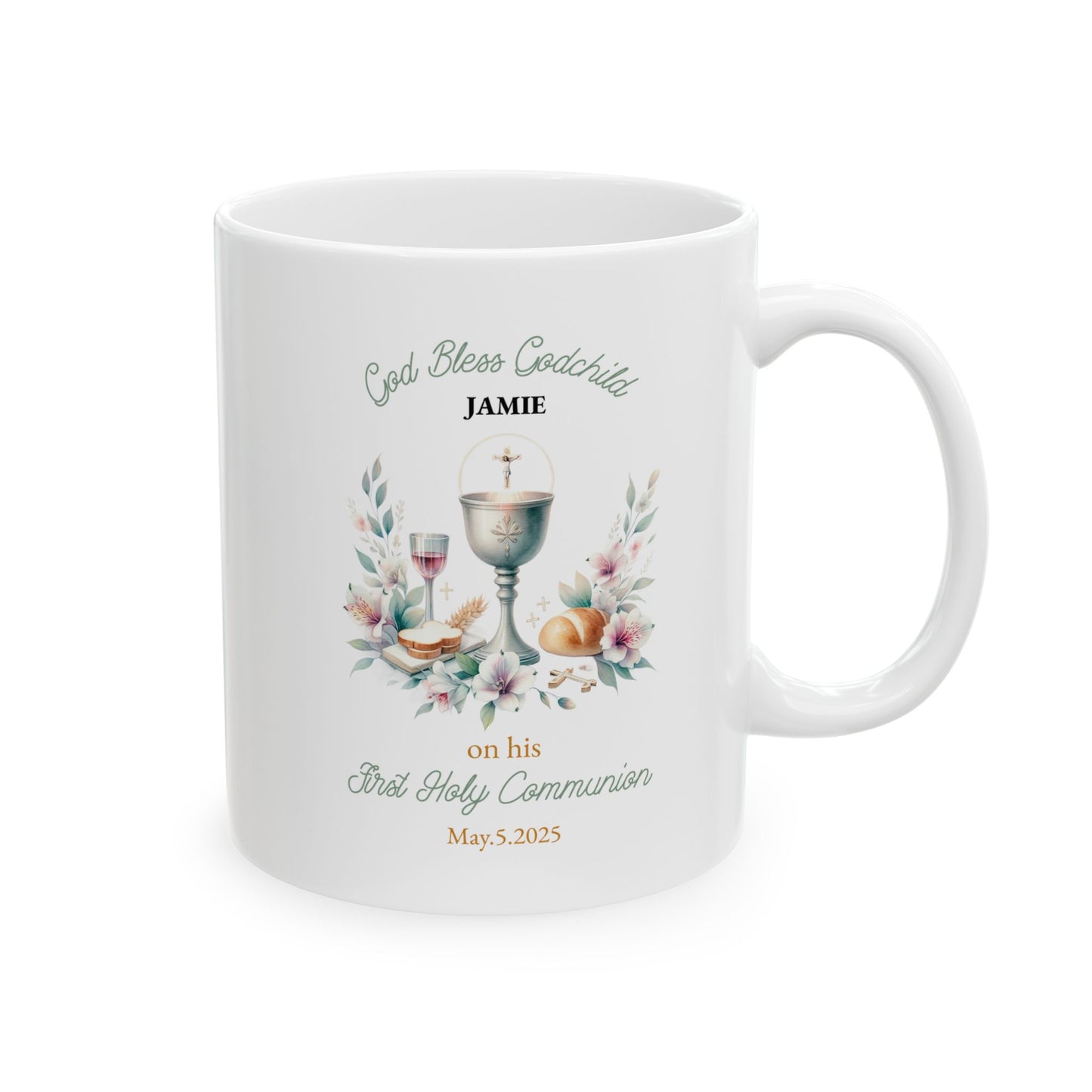First Communion Godchild Mug – Custom Gift for Boy Jamie