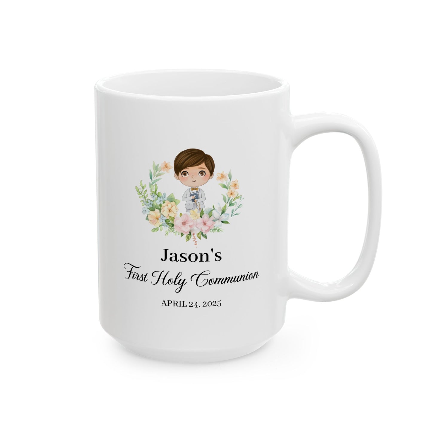 Personalized First Communion Mug for Boy – Custom Name Gift