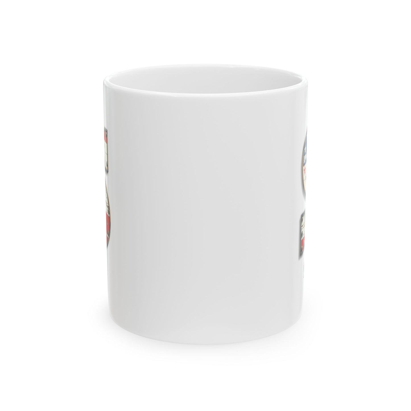 Mug - Patriotic American Flag Letter S with Kevin Name - Vintage Red, White, and Blue Design