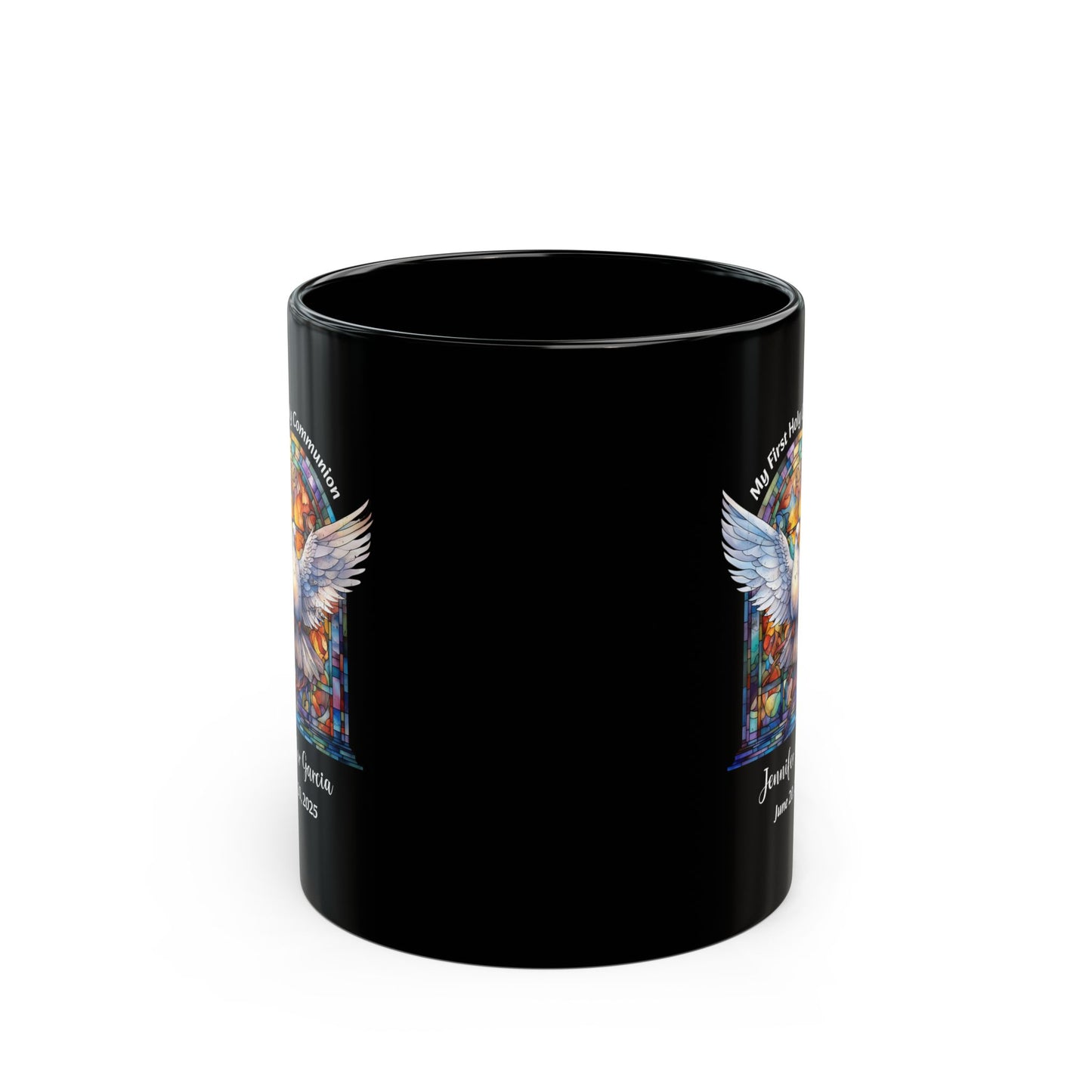 Black First Communion Mug – Personalized Gift for Girl