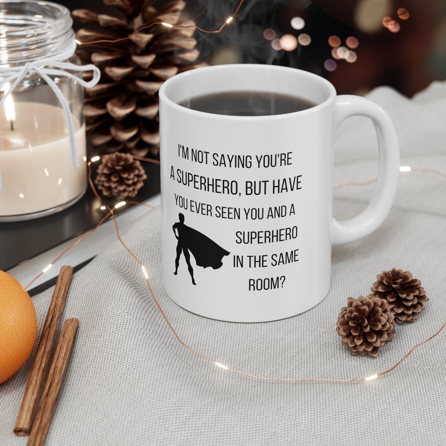 Funny Superhero Mug – Secret Identity Coffee Cup for Hero Lovers