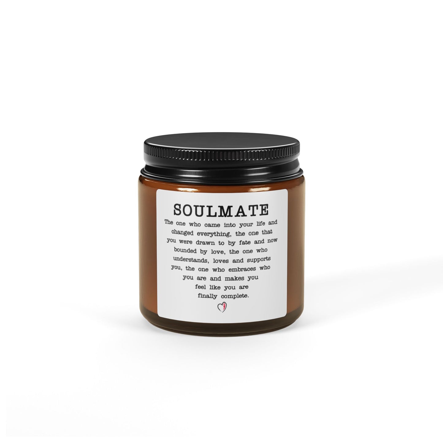 Soulmate Candle – Romantic Definition Candle for Partner Amber Jar Soy Candle with Heartfelt Quote