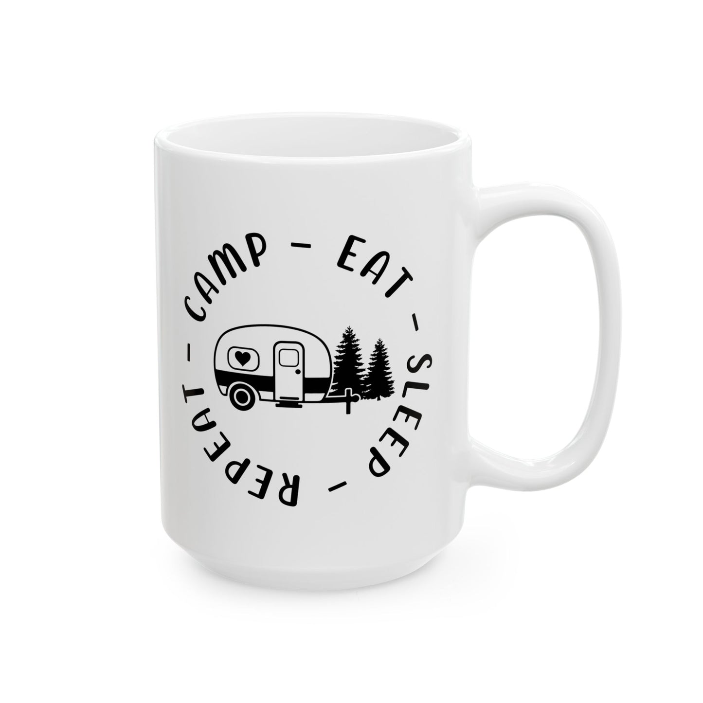 Black Minimalist Typography Design Ceramic Mug, (11oz, 15oz)