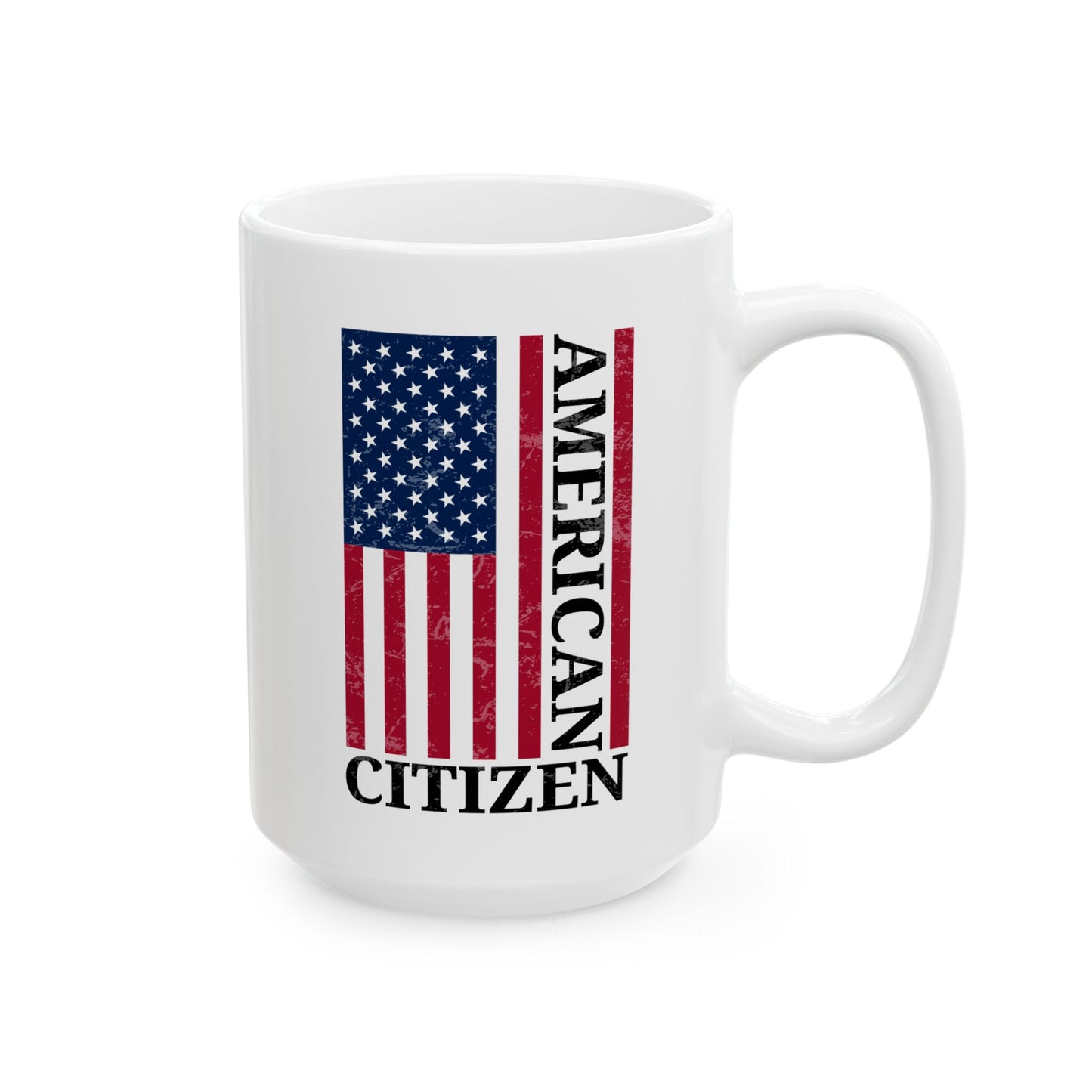 American Citizen White Mug – USA Flag Coffee Cup Patriotic Gift