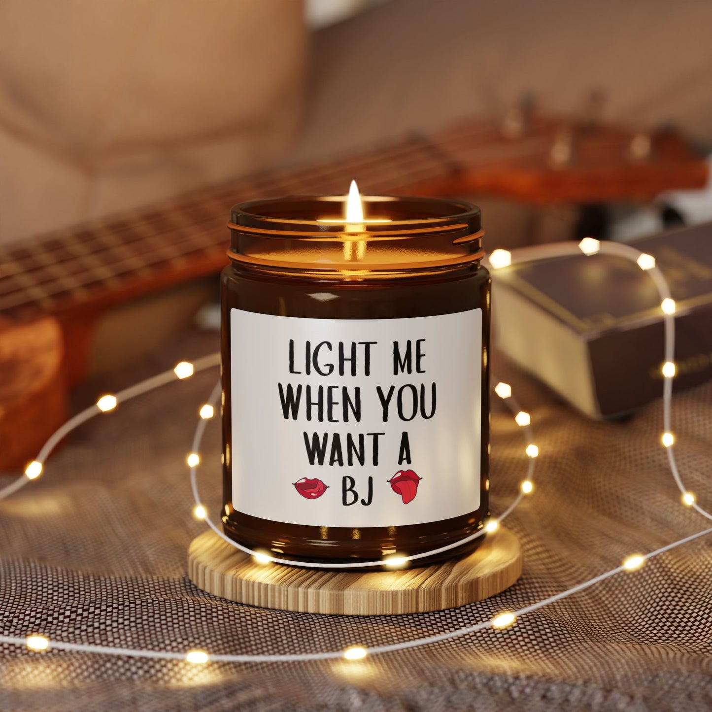 Naughty Candle for Him – Light Me When You Want a BJ Sexy Amber Jar Gift with Funny Icons