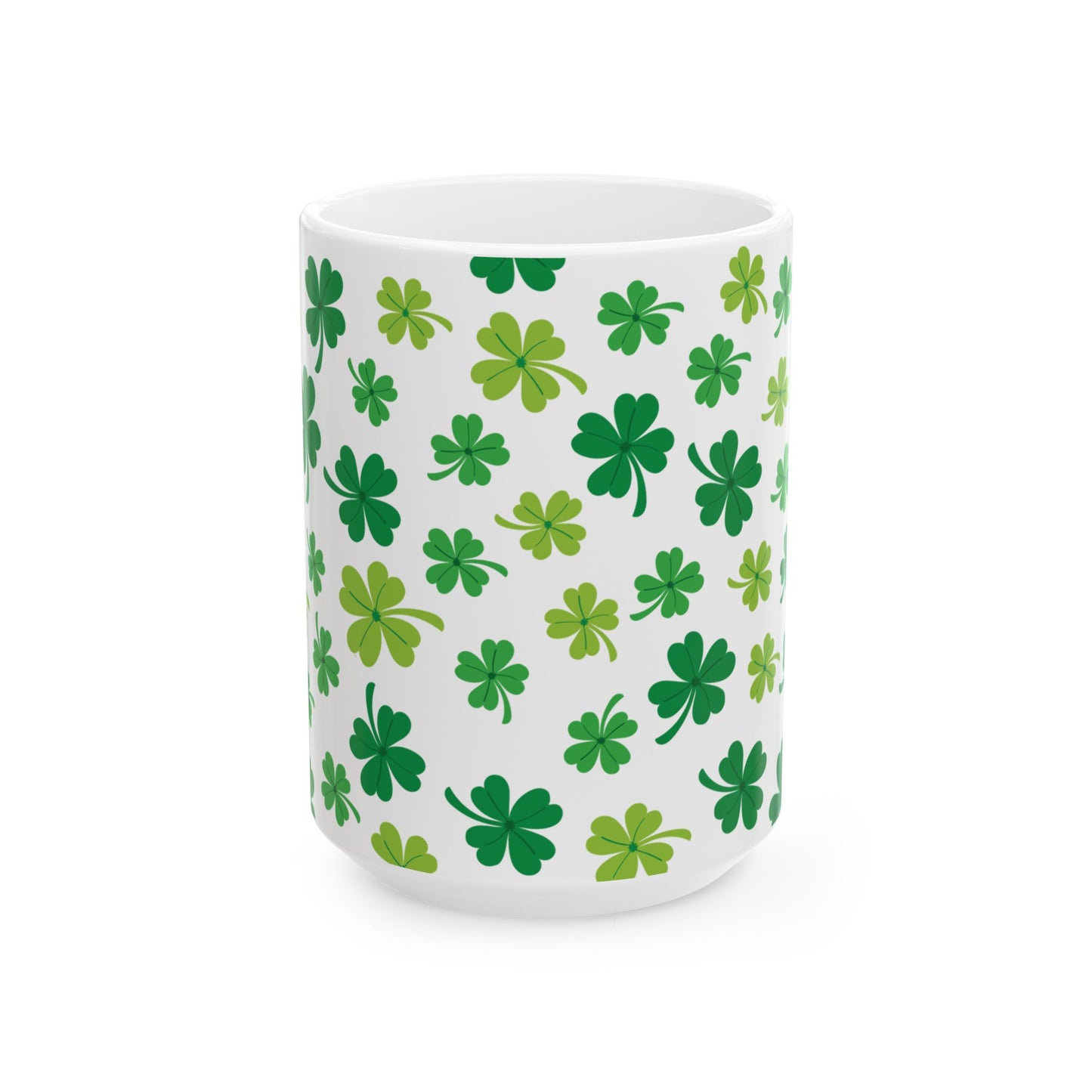 White Shamrock Mug – St. Patrick’s Day Lucky Clover Coffee Cup Gift