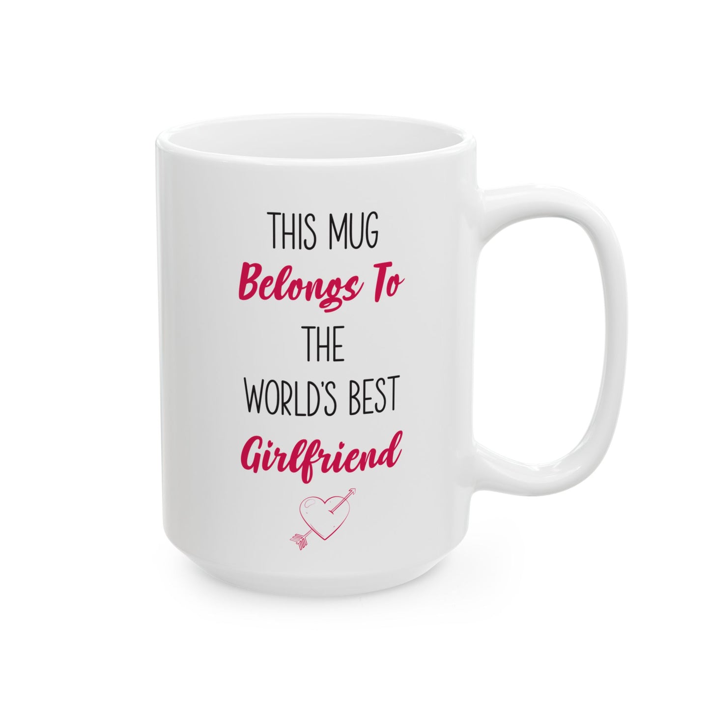 World's Best Girlfriend Mug – Cute Heart Arrow Gift from Boyfriend or Partner