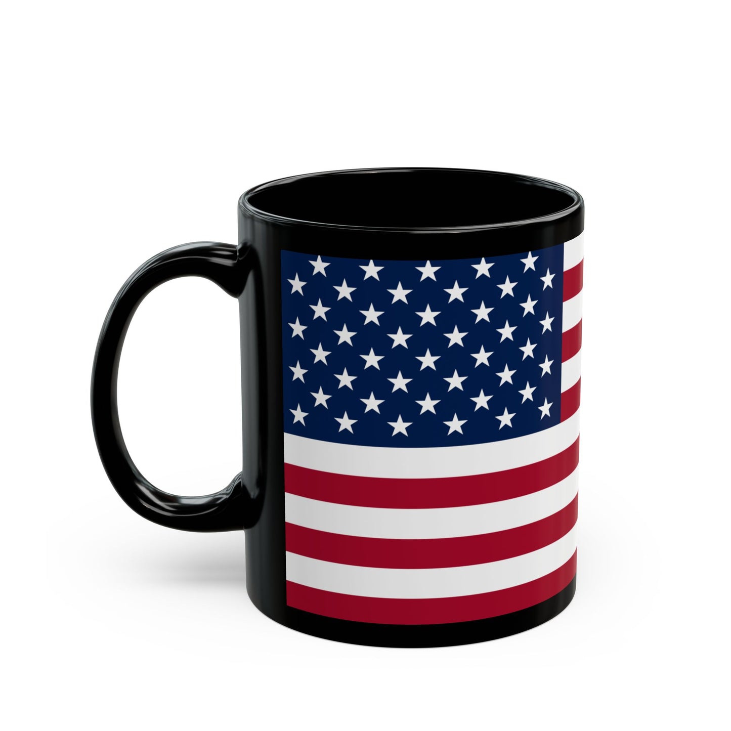 Let Freedom Ring Mug – Black 4th of July Coffee Cup – Patriotic Red White Blue USA Gift – American Flag Star Mug for Independence Day & Veterans