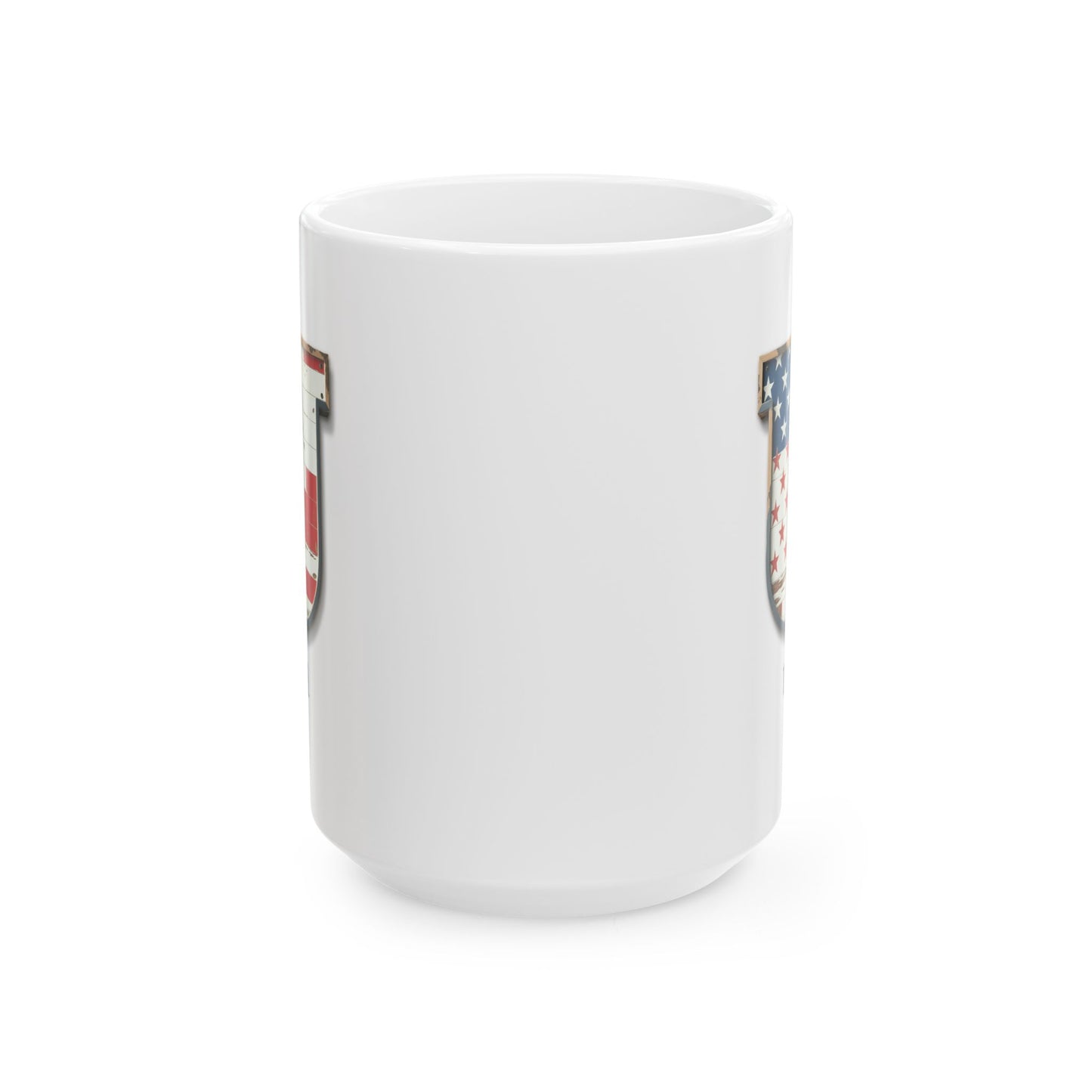 White American Flag Mug with Letter U and Name Uriel Personalized Patriotic Coffee Cup Gift for Men Veterans or USA Flag Lovers