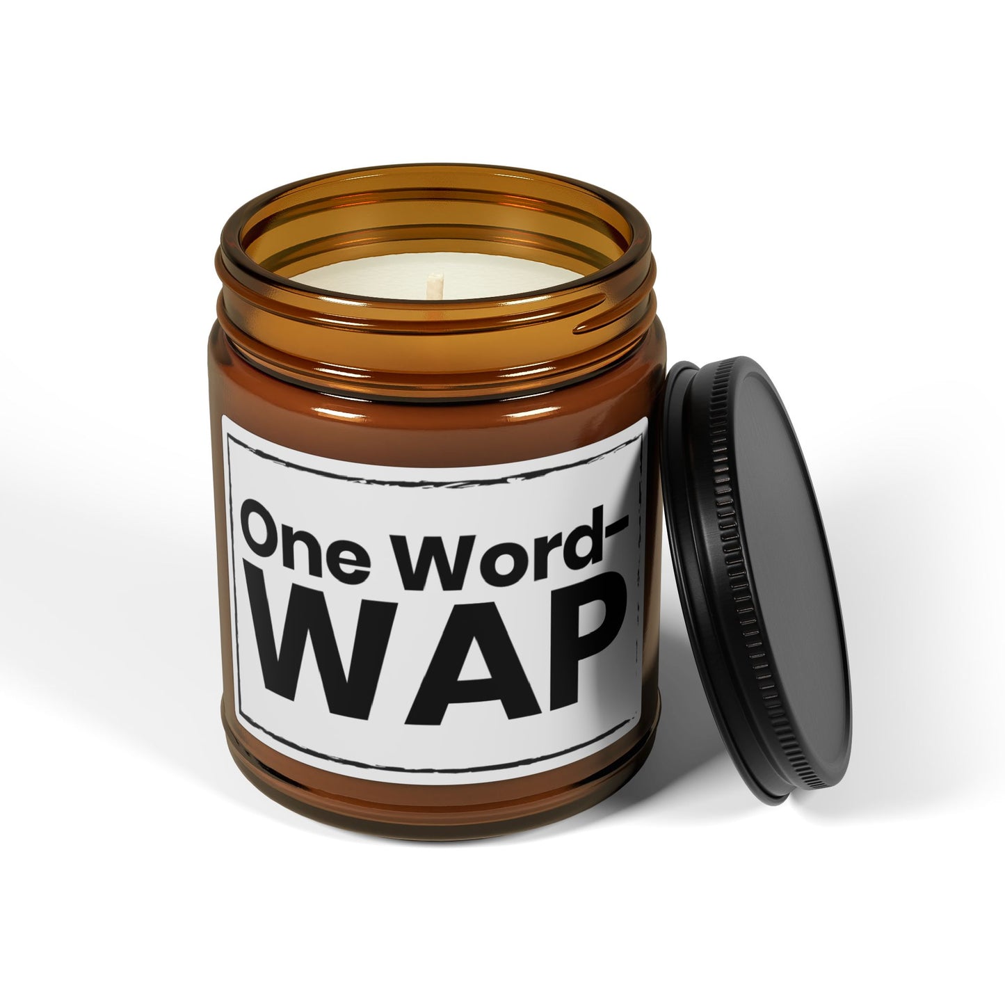 One Word – WAP Candle – Funny Sexy Gift, Naughty Couples Gift, Bold Bedroom Decor