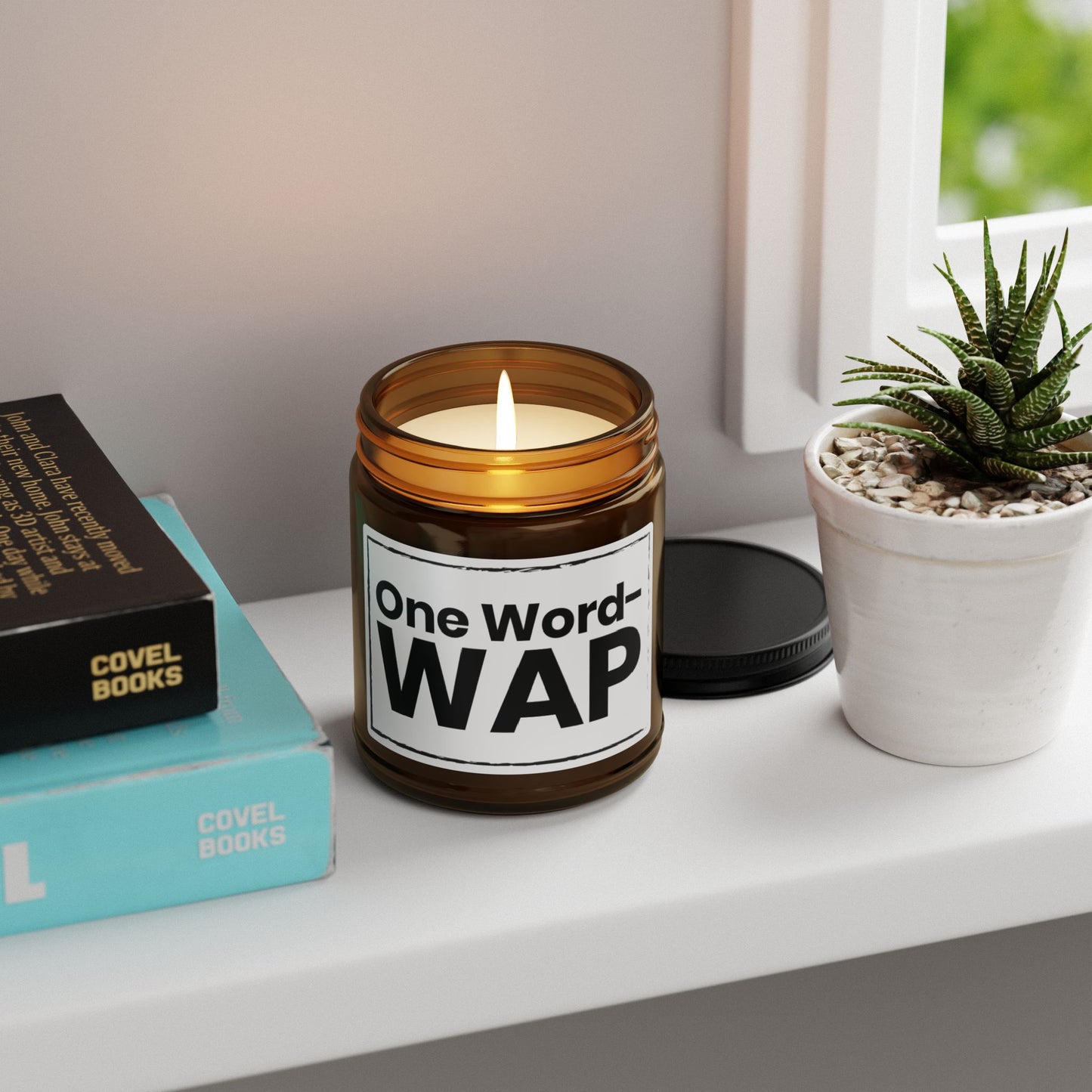 One Word – WAP Candle – Funny Sexy Gift, Naughty Couples Gift, Bold Bedroom Decor