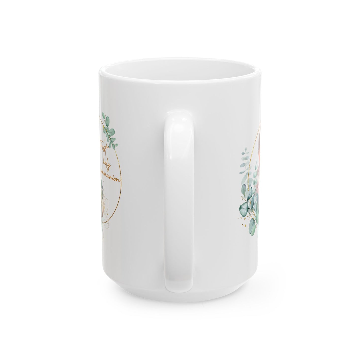 First Communion Mug for Boy – Elegant Eucalyptus Prayer Design