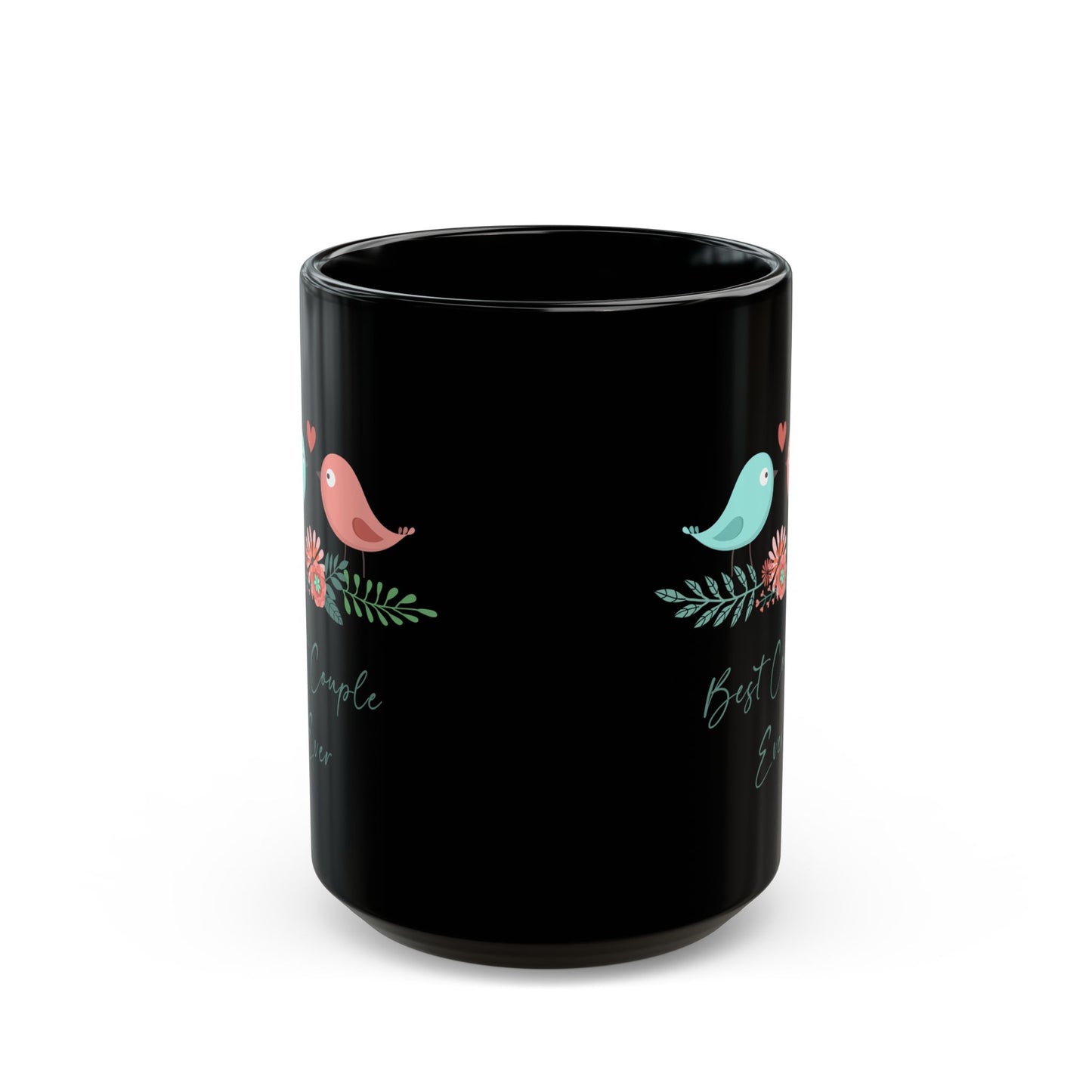 Best Couple Ever Black Mug – Cute Birds Romantic Gift for Couples