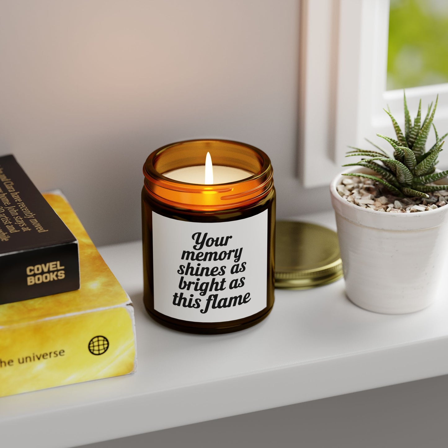 Your Memory Shine As Bright. Scented Candles, Coconut Apricot Wax (4oz, 9oz)