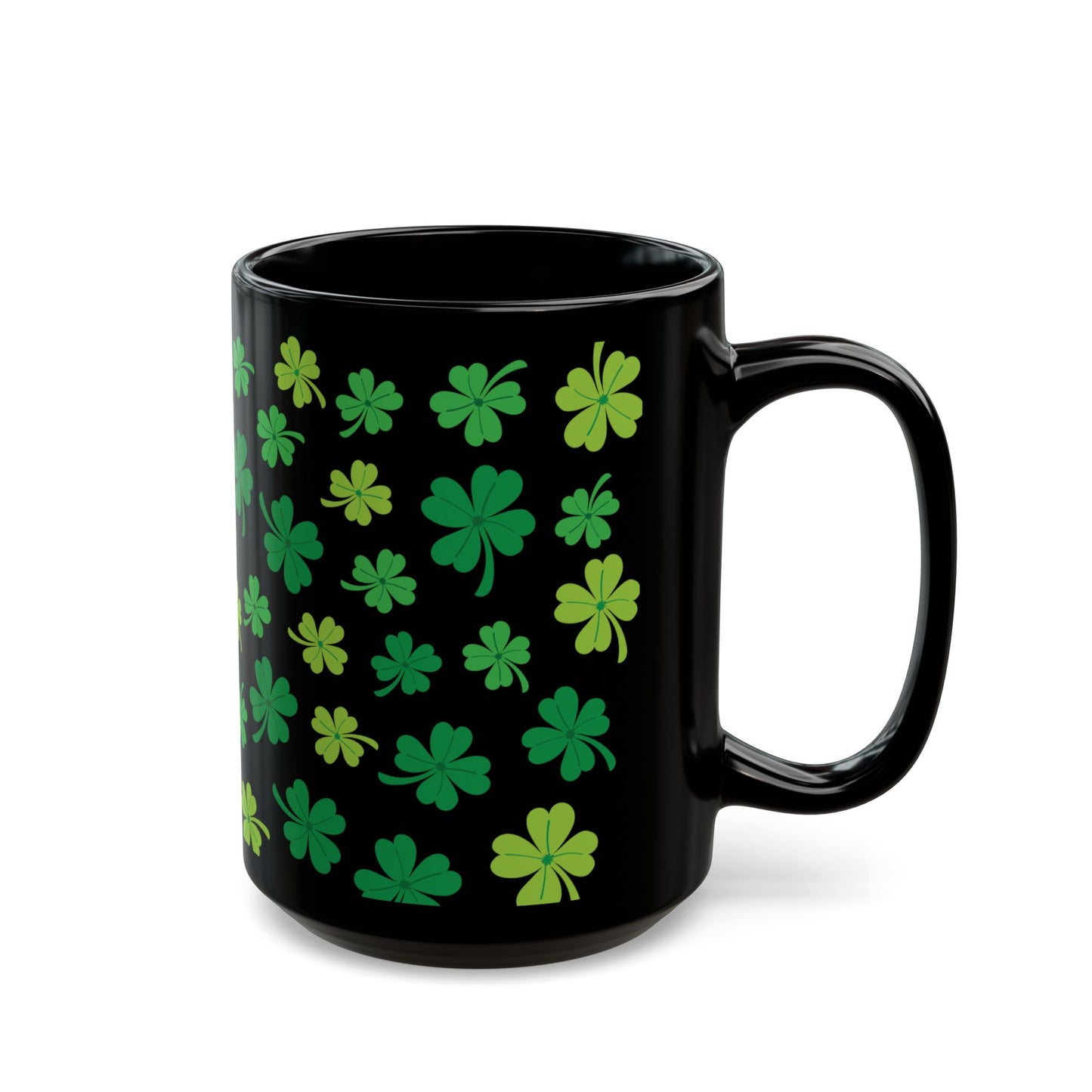 Lucky Shamrock Black Mug – St. Patrick's Day Coffee Cup Gift