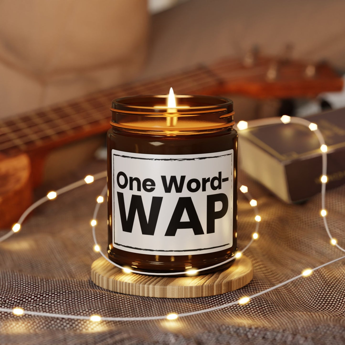 One Word – WAP Candle – Funny Sexy Gift, Naughty Couples Gift, Bold Bedroom Decor