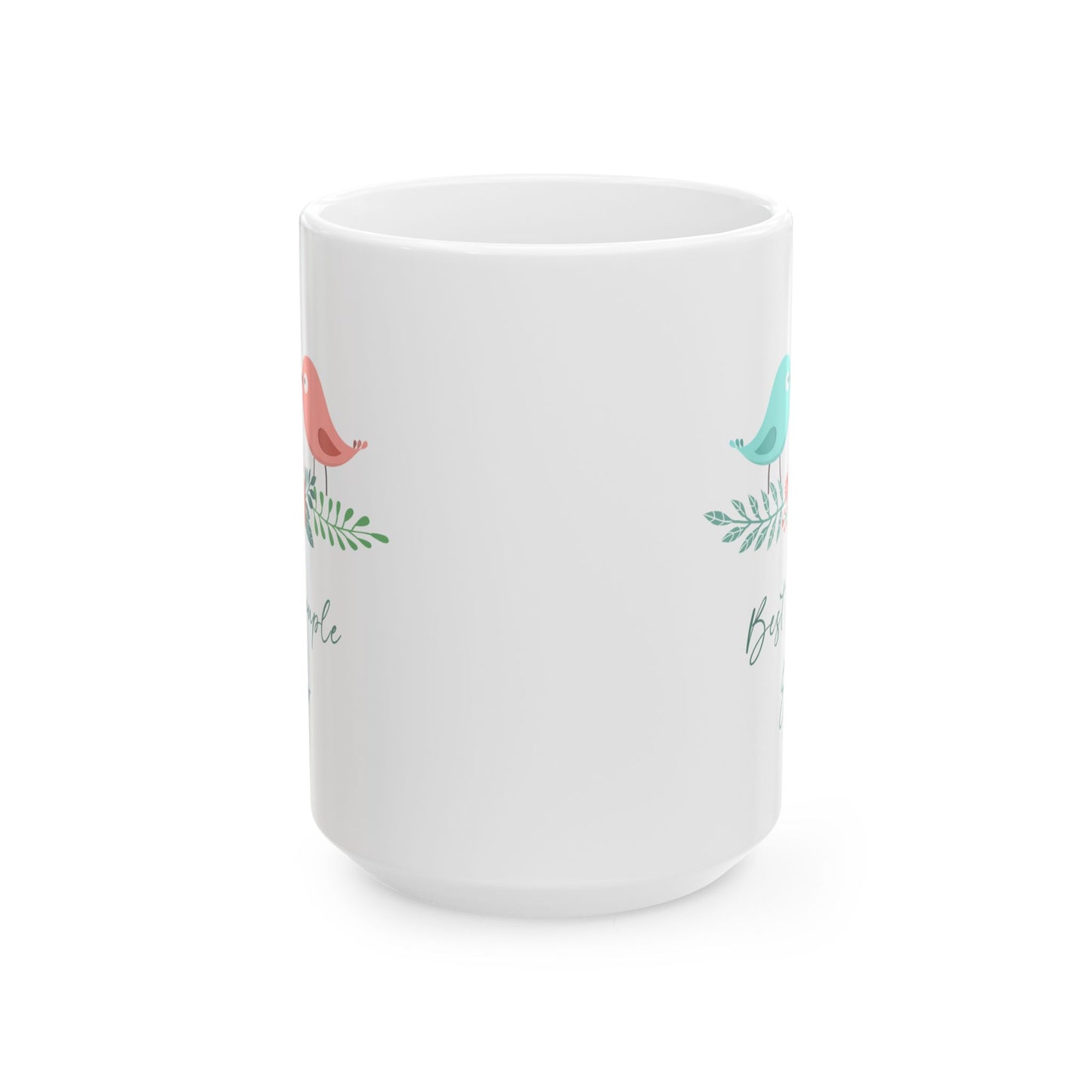 Best Couple Ever Mug – Cute Lovebirds and Floral Design – Romantic Gift for Couples