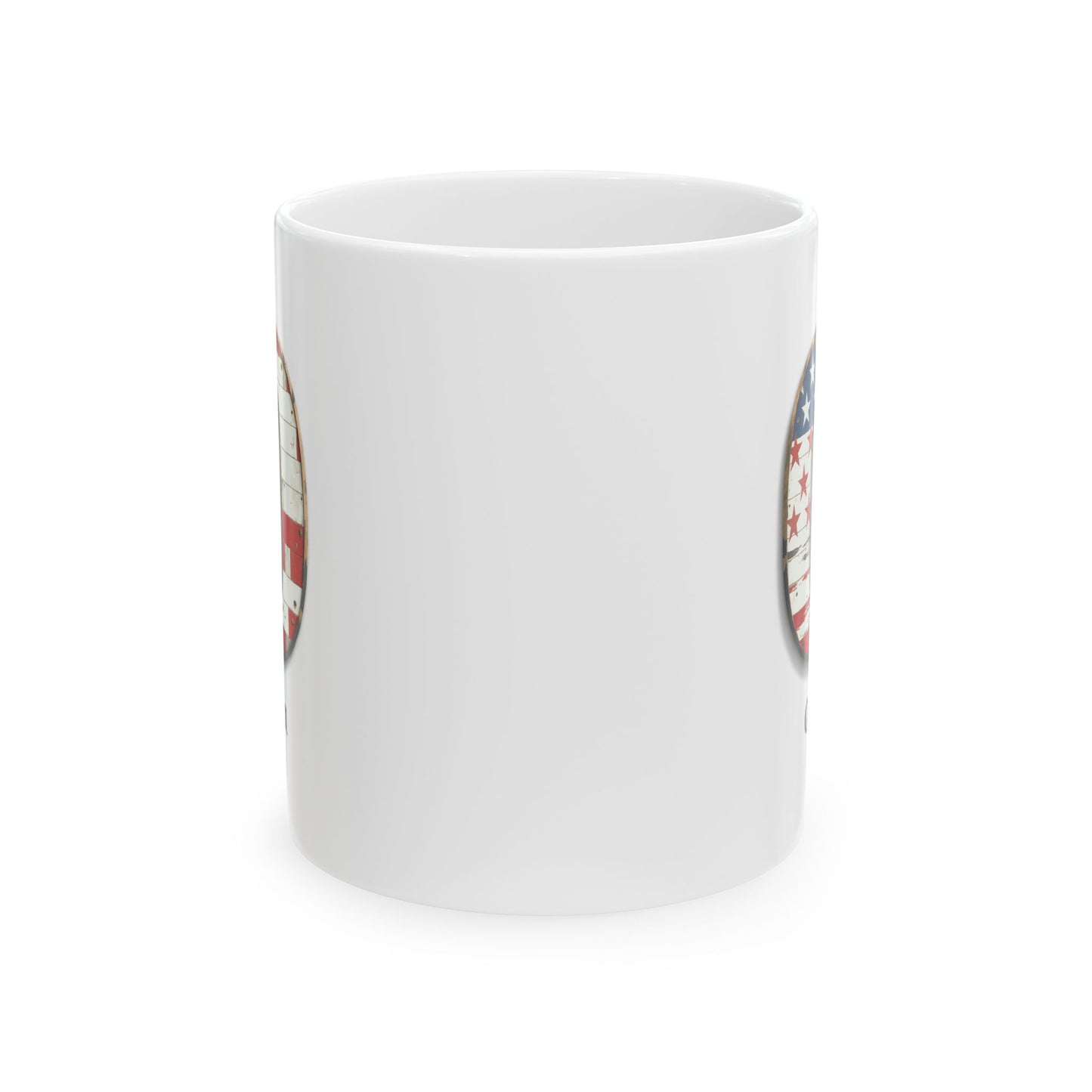 White American Flag Mug with Letter O and Name Owen Personalized Patriotic Coffee Cup Gift for Veterans Military Families or Proud Americans
