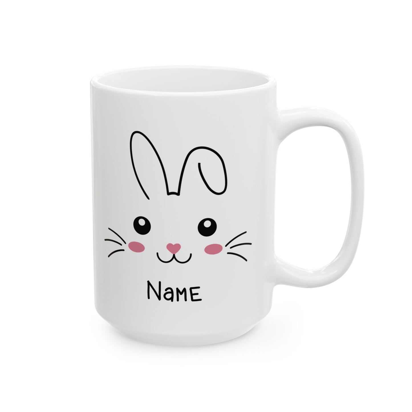 Personalized Bunny Mug – Cute Custom Name Gift for Kids