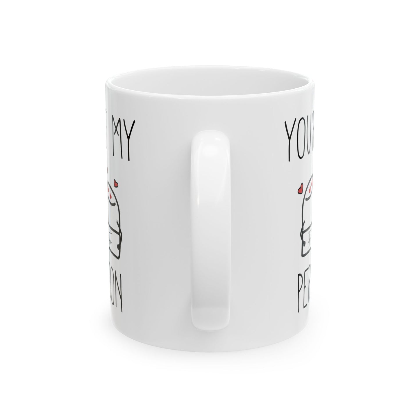 You're My Favorite Person Mug – Hugging Characters with Hearts – Cute Love Gift for Partner or Best Friend