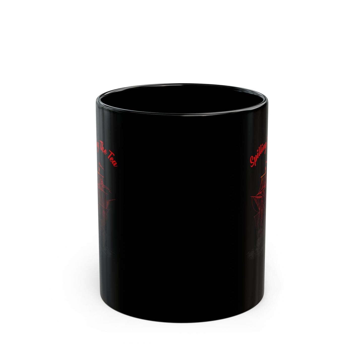 Spilling The Tea Since 1773 Mug – Funny Patriotic Black Ship Coffee Cup