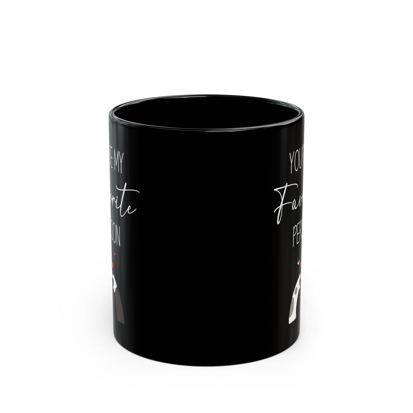 You're My Favorite Person Mug – Cute Hugging Arms and Hearts – Romantic Gift for Couples or Friends