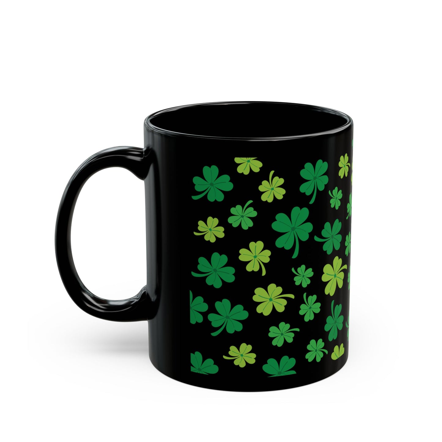 Lucky Shamrock Black Mug – St. Patrick's Day Coffee Cup Gift