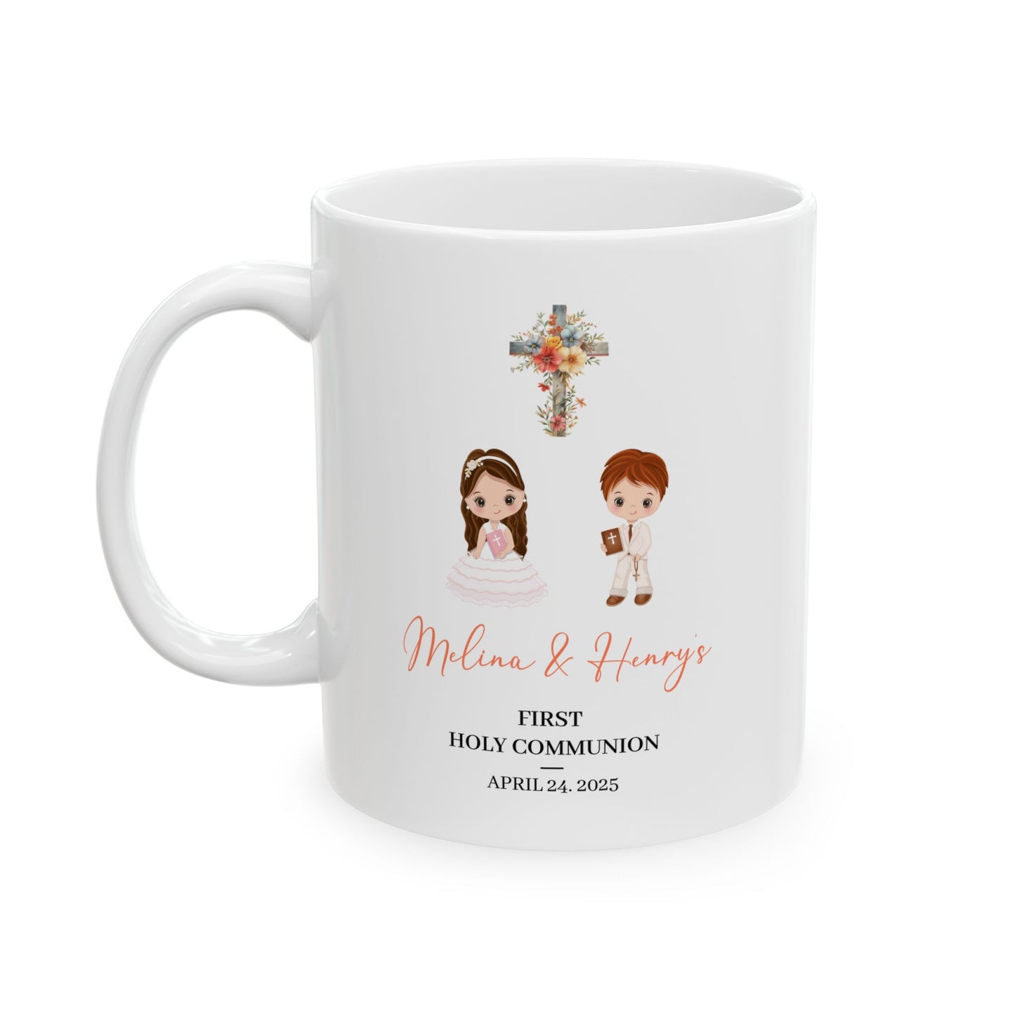 First Holy Communion Mug – Personalized Gift for Melina & Henry