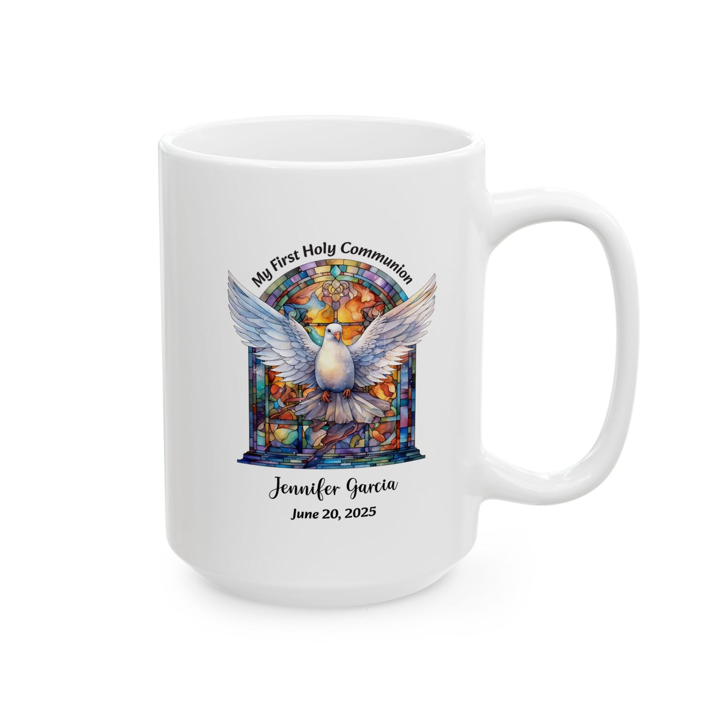 Black First Communion Mug – Personalized Gift for Girl