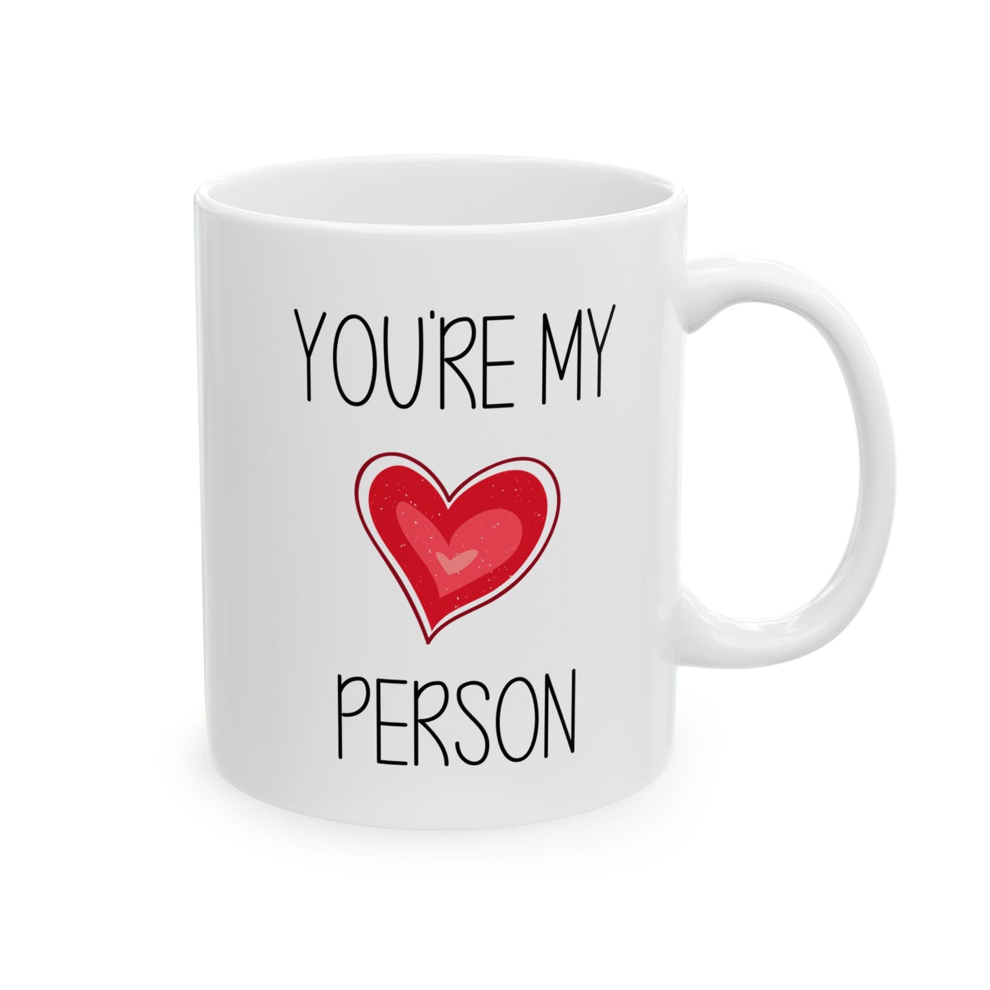 You're My Person Mug – Cute Red Heart Design – Romantic Gift for Loved One