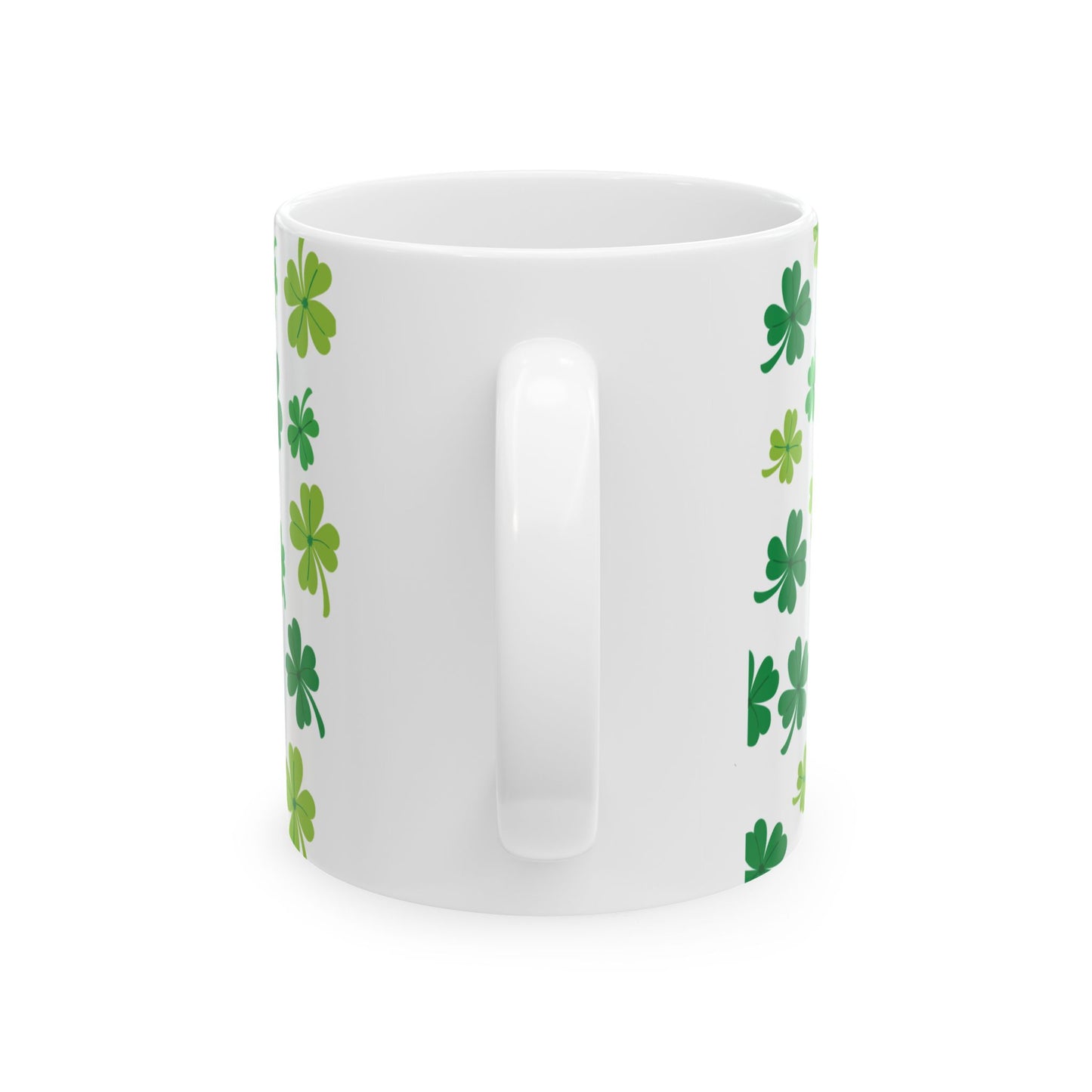 White Shamrock Mug – St. Patrick’s Day Lucky Clover Coffee Cup Gift