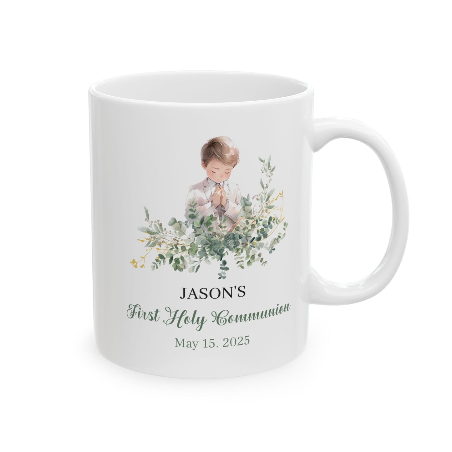 Jason's First Holy Communion Mug – Personalized May 15, 2025 Gift