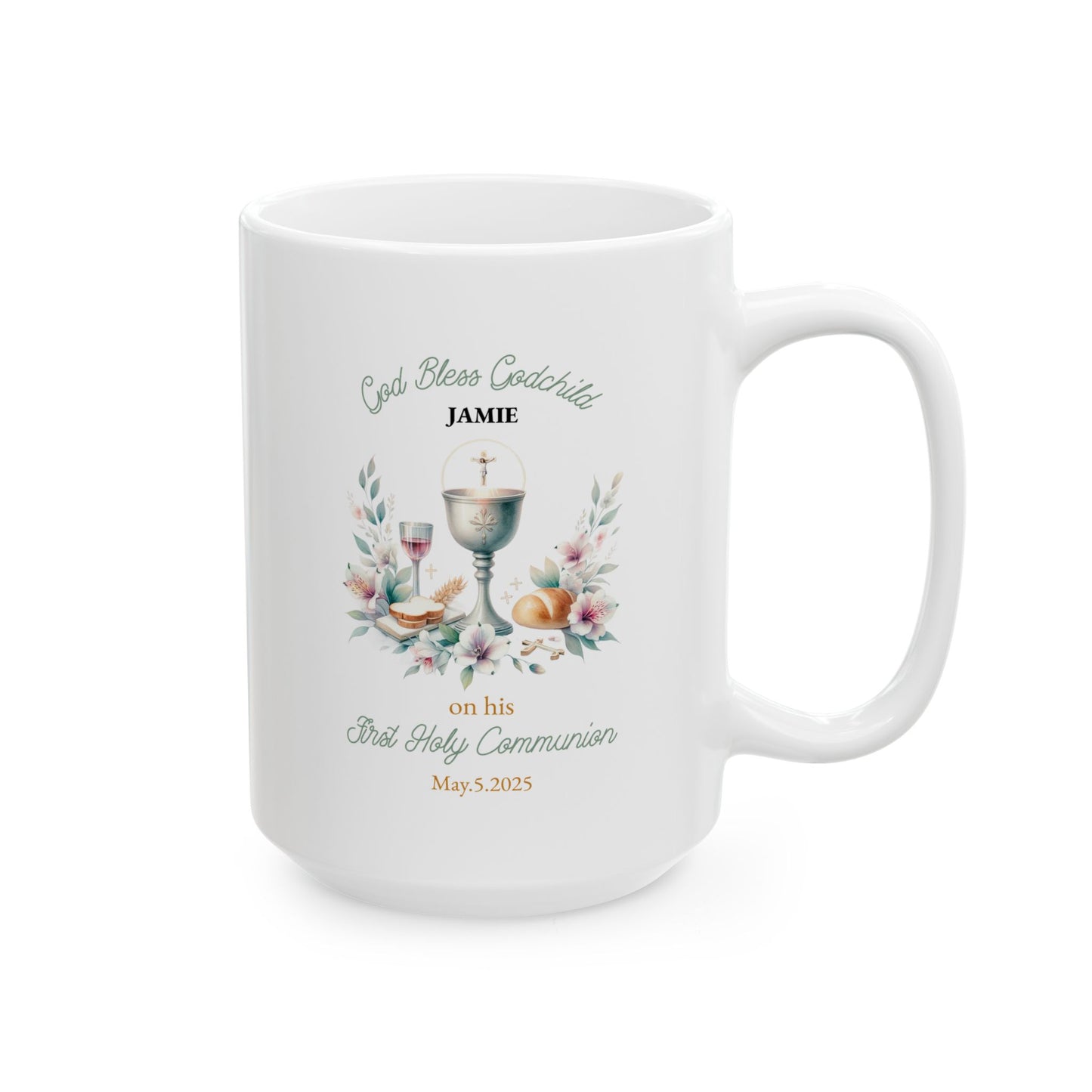 First Communion Godchild Mug – Custom Gift for Boy Jamie